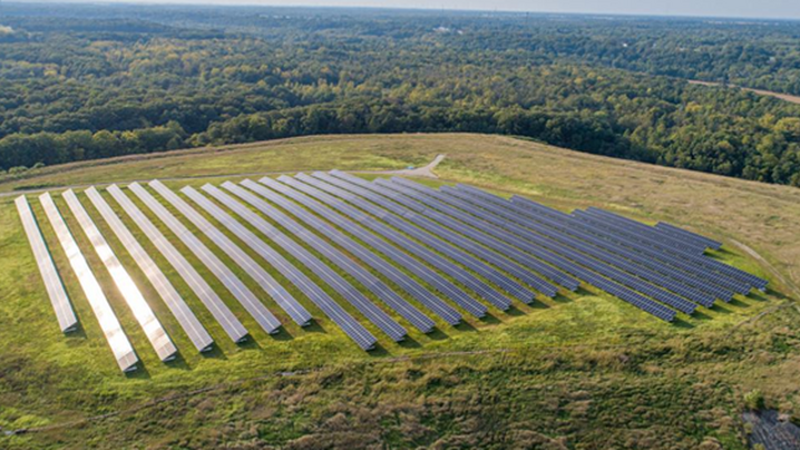 Array of the solar deployment project in Danville, Illinois. 
