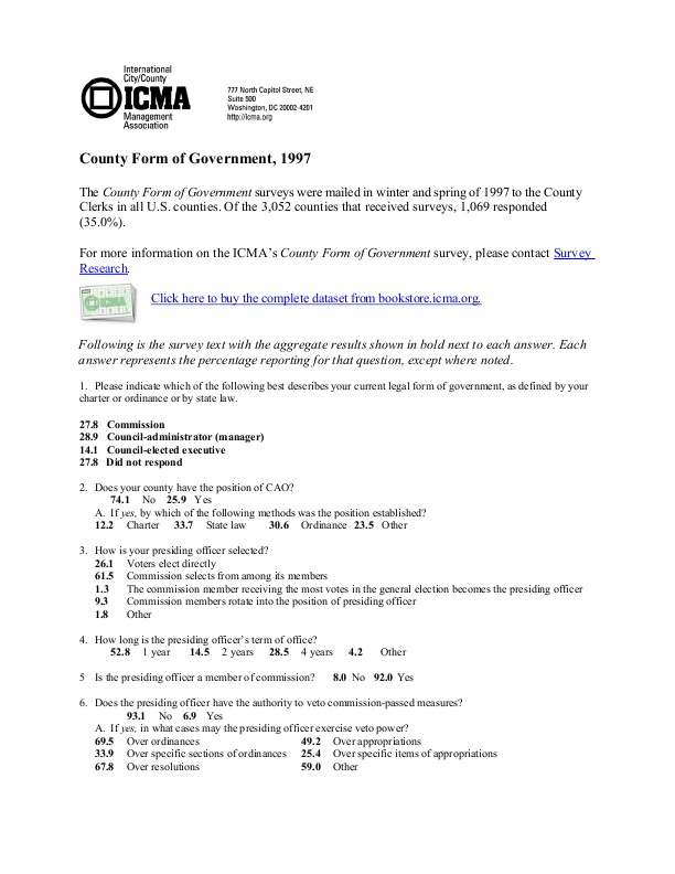 County Form of Government, 1997 | icma.org