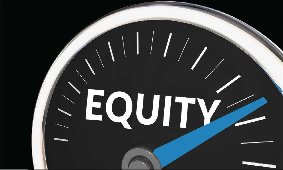 Illustration of a meter gauge about equity