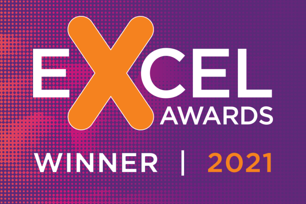 Graphic with Excel award logo, winner, 2021