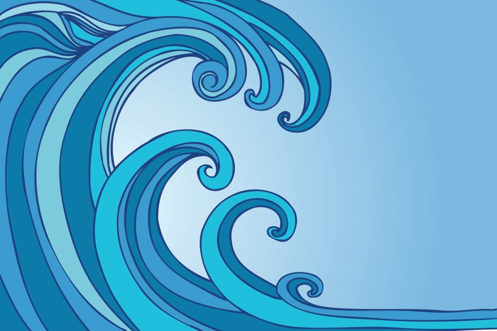 Illustration of an ocean wave