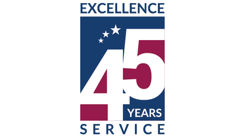 Logo of 45 year service award