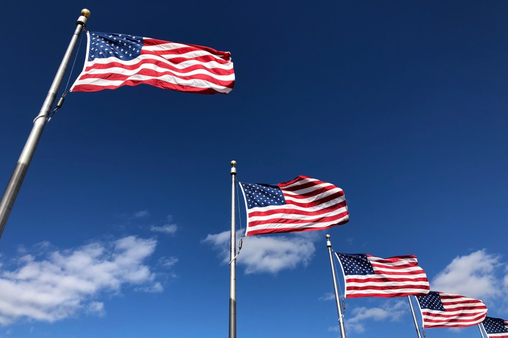 Image of several American flags