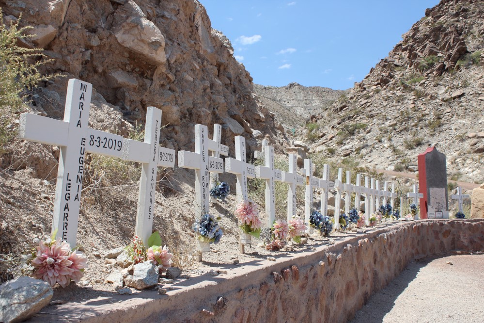 A memorial to victims of the August 3, 2019 mass shooting in El Paso, Texas.