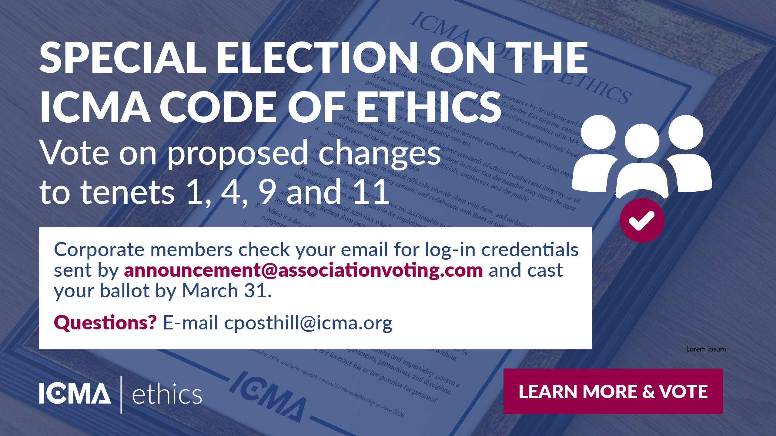 updated special election on ICMA Code