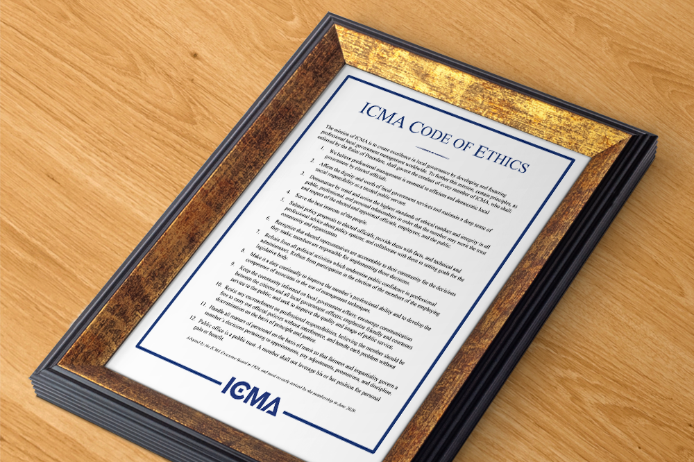 framed ICMA Code of Ethics