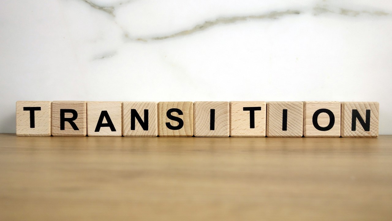 Imaeg of blocks spelling "transition"