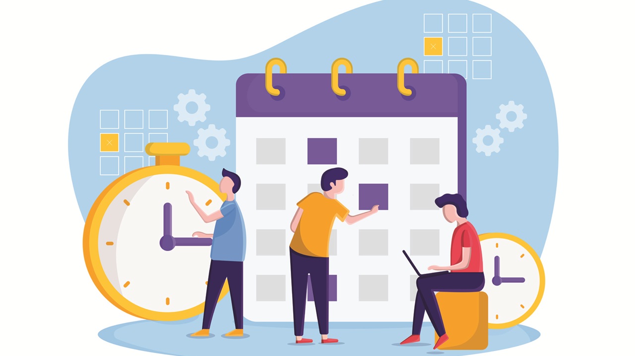 Image of people and calendar