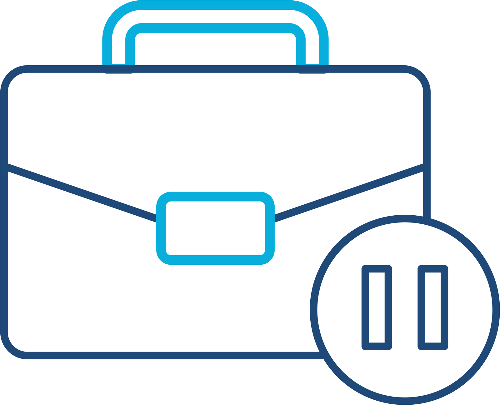 Image of briefcase with pause symbol