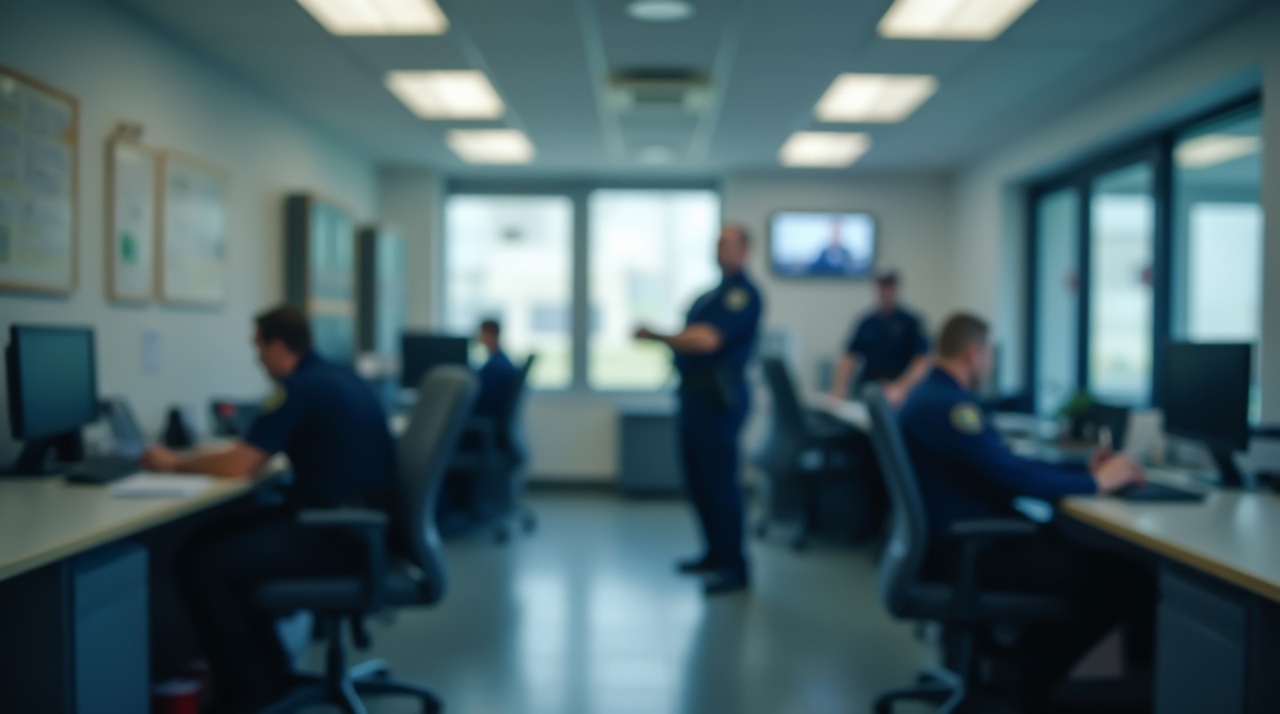 Image of police officers in an office