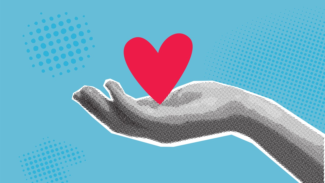 Image of hand holding a heart