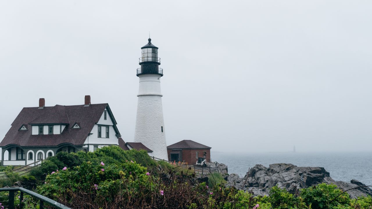 Lighthouse in fog