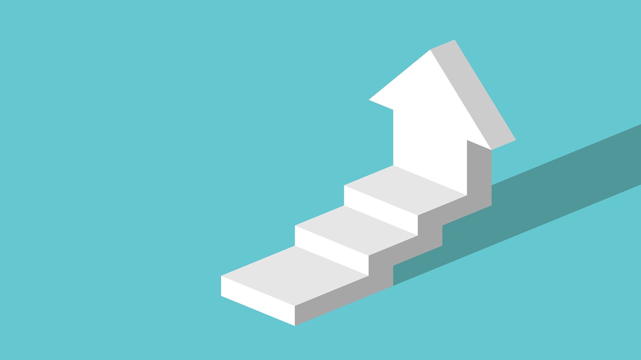 Image of arrow with stair steps