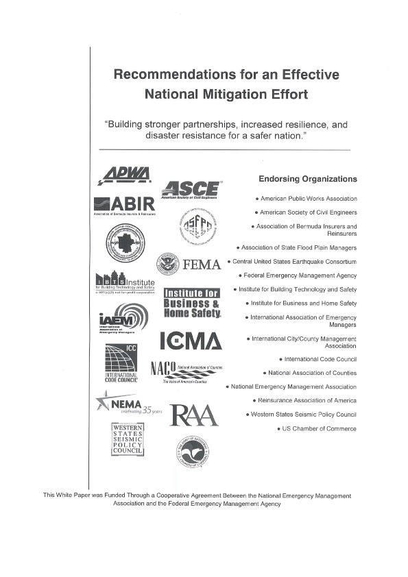 Recommendations For An Effective National Mitigation Effort Icma Org