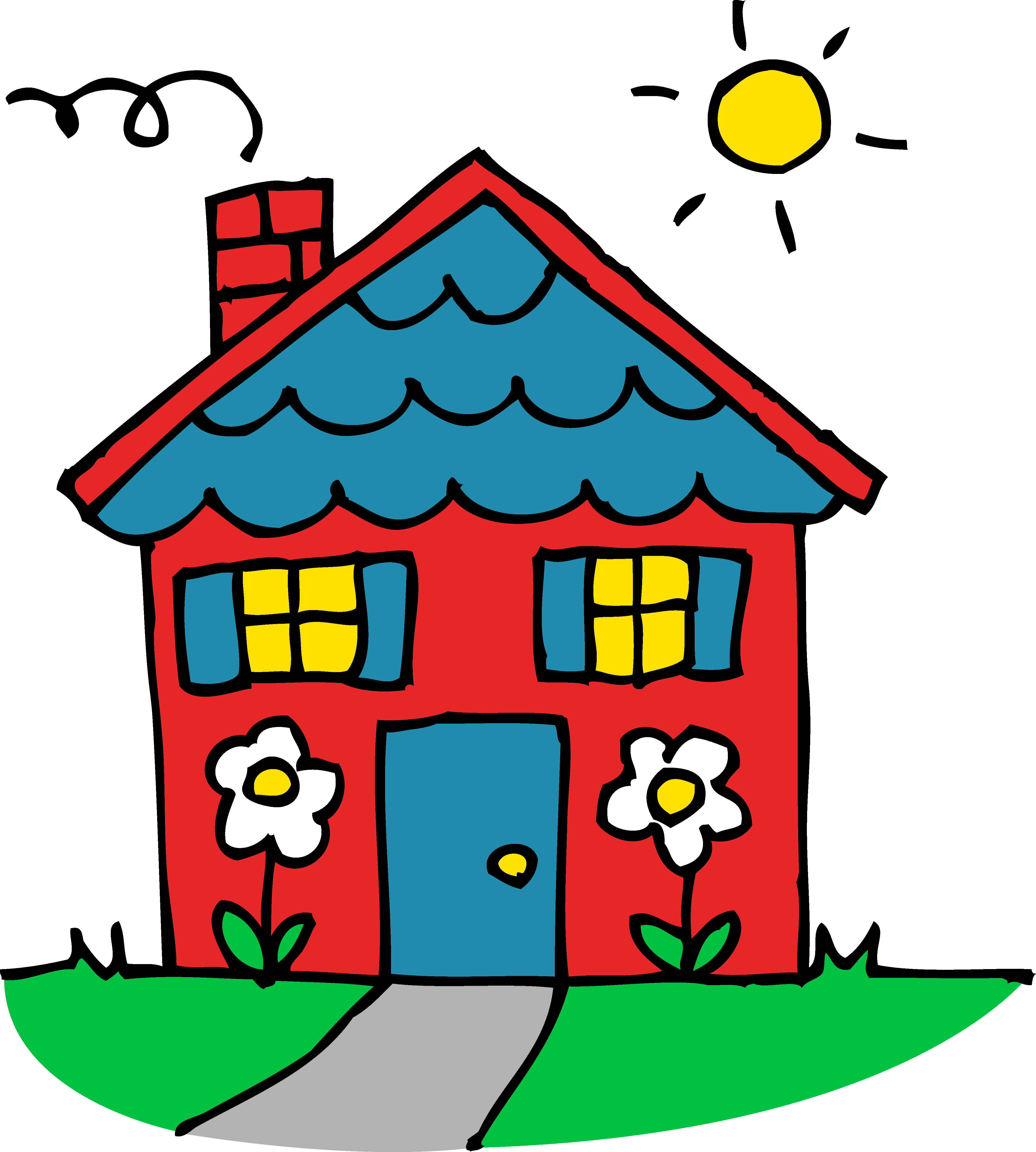 World Habitat Day Icma Org   2851 Cute House Clipart Cute Red And Blue House 