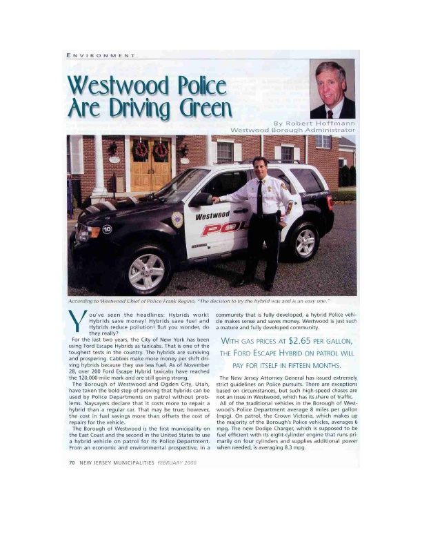 Westwood Police Are Driving Green