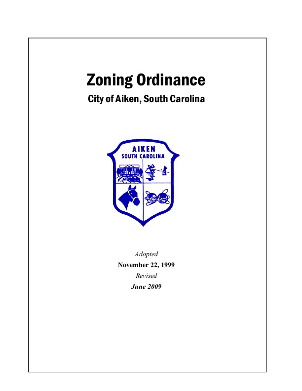 City Of Aiken Zoning Map Zoning Ordinance: City Of Aiken, South Carolina | Icma.org