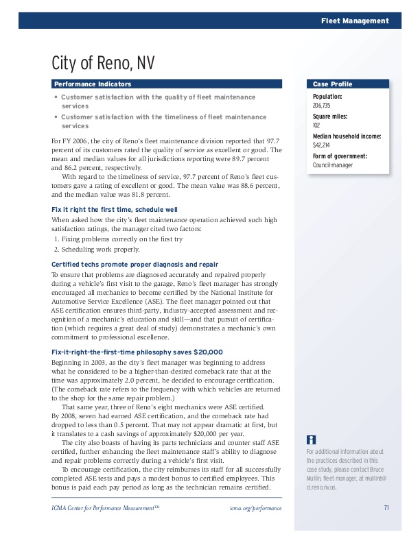 What Works: Sample Fleet Management Case Study | icma.org