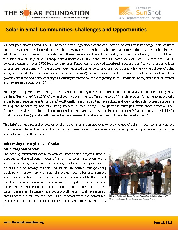 Addressing The Challenges Solar Project.pdf Solar in Small Communities: Challenges and Opportunities | icma.org