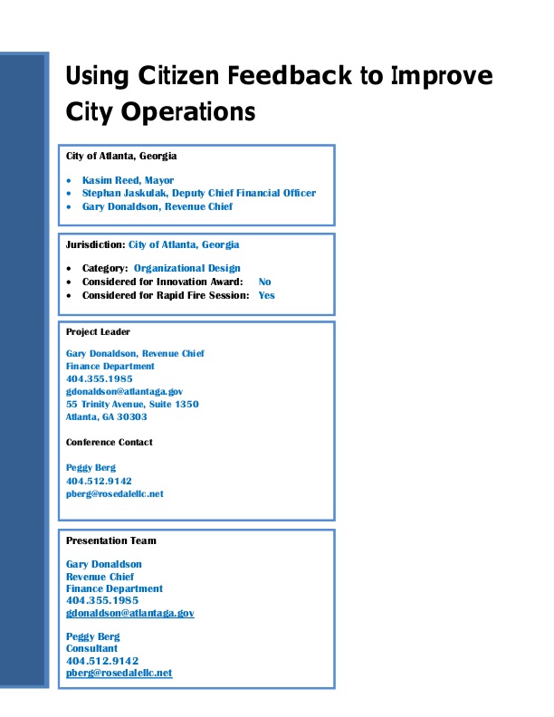 Using Citizen Feedback to Improve City Operations | icma.org