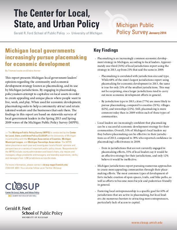 Michigan local governments increasingly pursue placemaking for economic ...