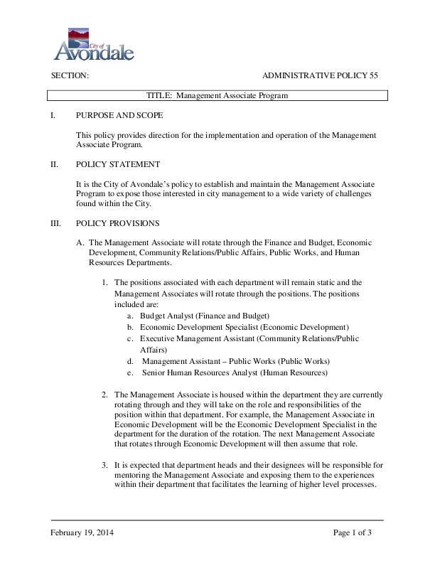 City of Avondale, AZ Management Associate Program | icma.org