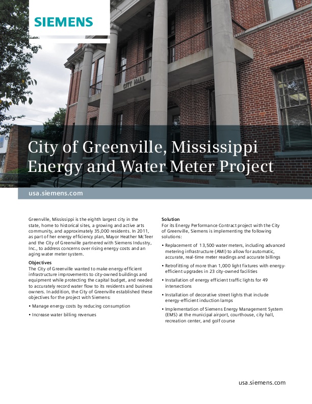 City of Greenville, Mississippi Energy and Water Meter Project