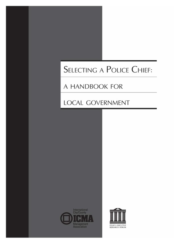 Selecting a Police Chief A Handbook for Local Government