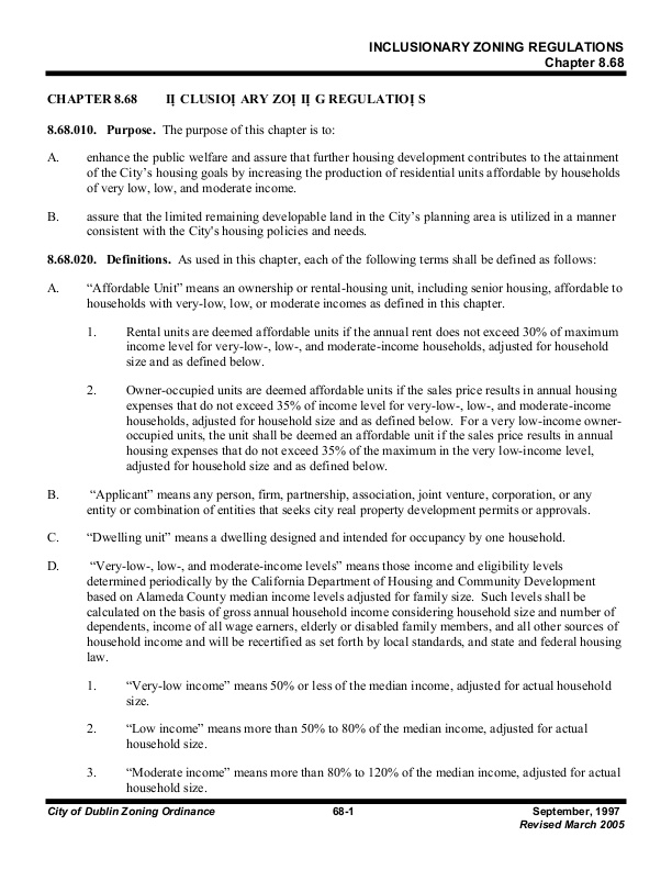 City of Dublin Zoning Ordinance