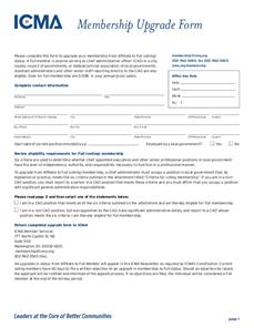 Membership Upgrade Form | icma.org