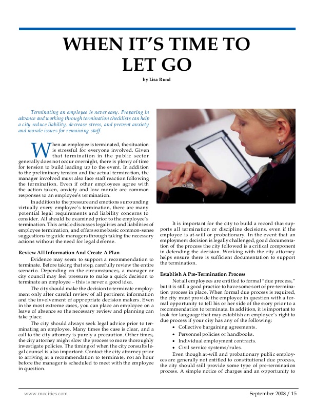 preparing for employee terminations preparing for employee terminations