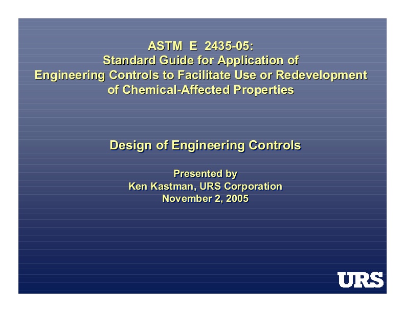 Containing the Problem: Engineering Controls and Long Term Stewardship ...