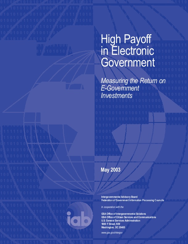 High Payoff in Electronic Government Measuring the Return on E
