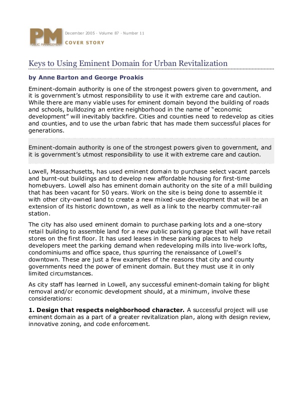 Keys to Using Eminent Domain for Urban Revitalization | icma.org
