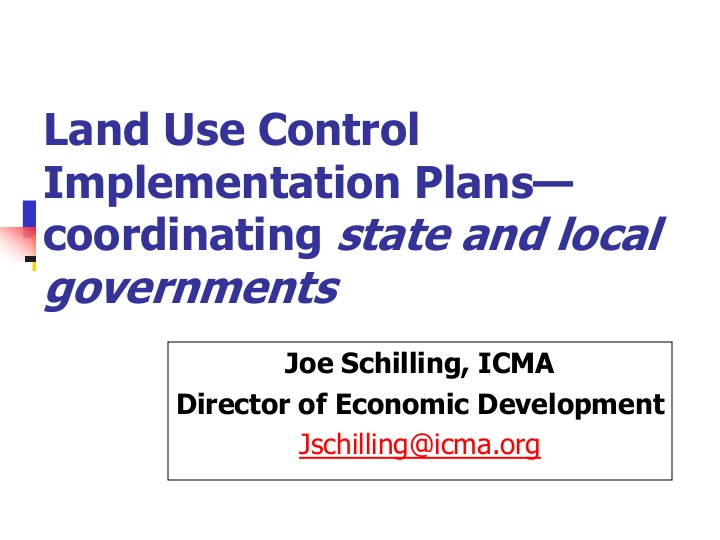 Land Use Control Implementation Plans Coordinating State and Local