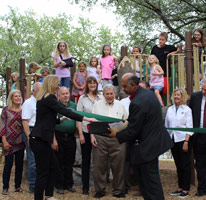 ribbon cutting at new park