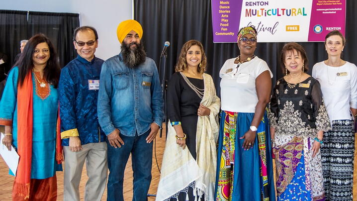 Participants in a multicultural community event in Renton, Washington