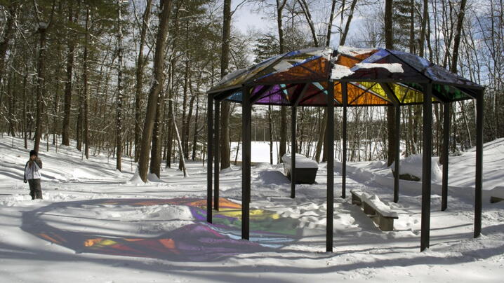 Photo of an artistic structure created by artist Dan Borelli