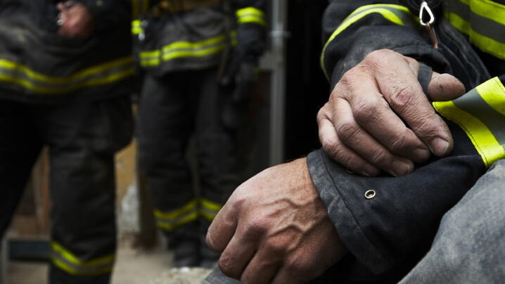 Hands of a first responder