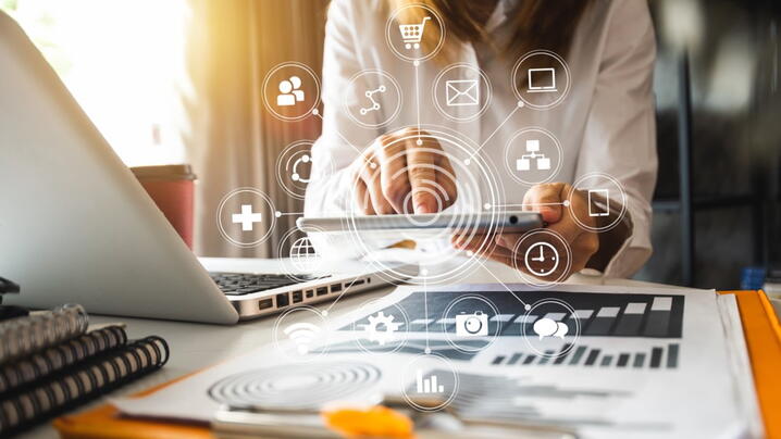 Image of person using digital marketing tactics