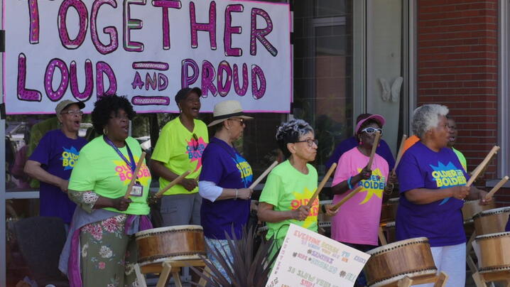 Photo of Boston residents participating in Older and Bolder event