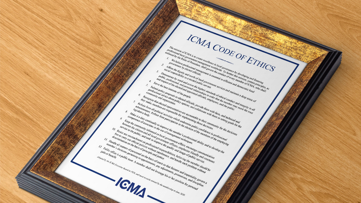 Photo of framed Code of Ethics