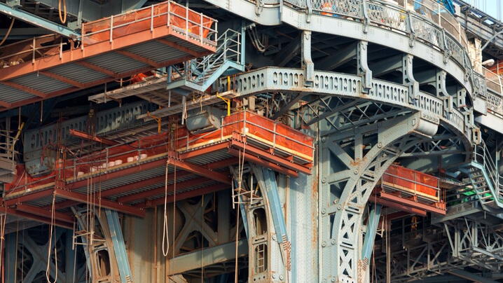 Photo of major repair on a bridge