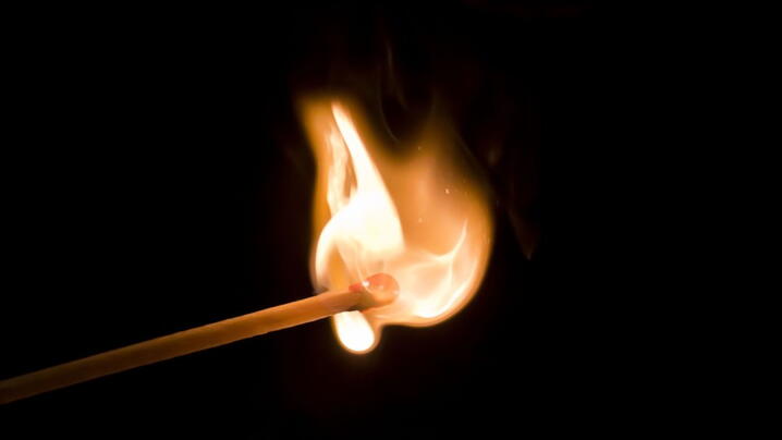 Image of lit match