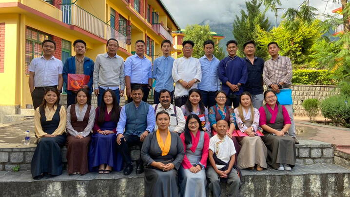 ICMA's Institutional Strengthening Advisor conducting trainings with Tibetan Diaspora Settlement data collectors for the project needs assessment in May 2022.