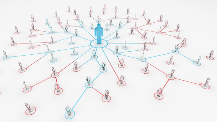 Illustration of people being connected