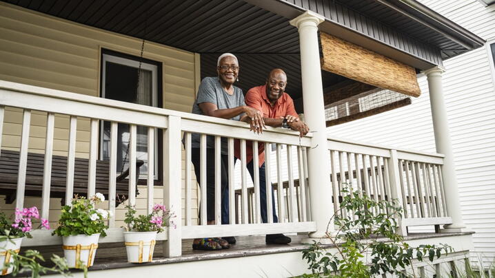 Image of older couple on porch