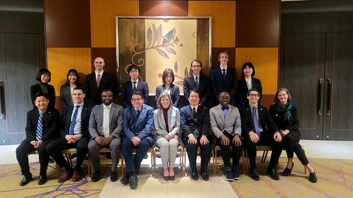 Governor staff of Okayama photographed with 2024 CLAIR Fellows