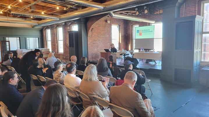 Author giving a presentation