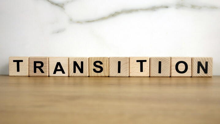 Imaeg of blocks spelling "transition"